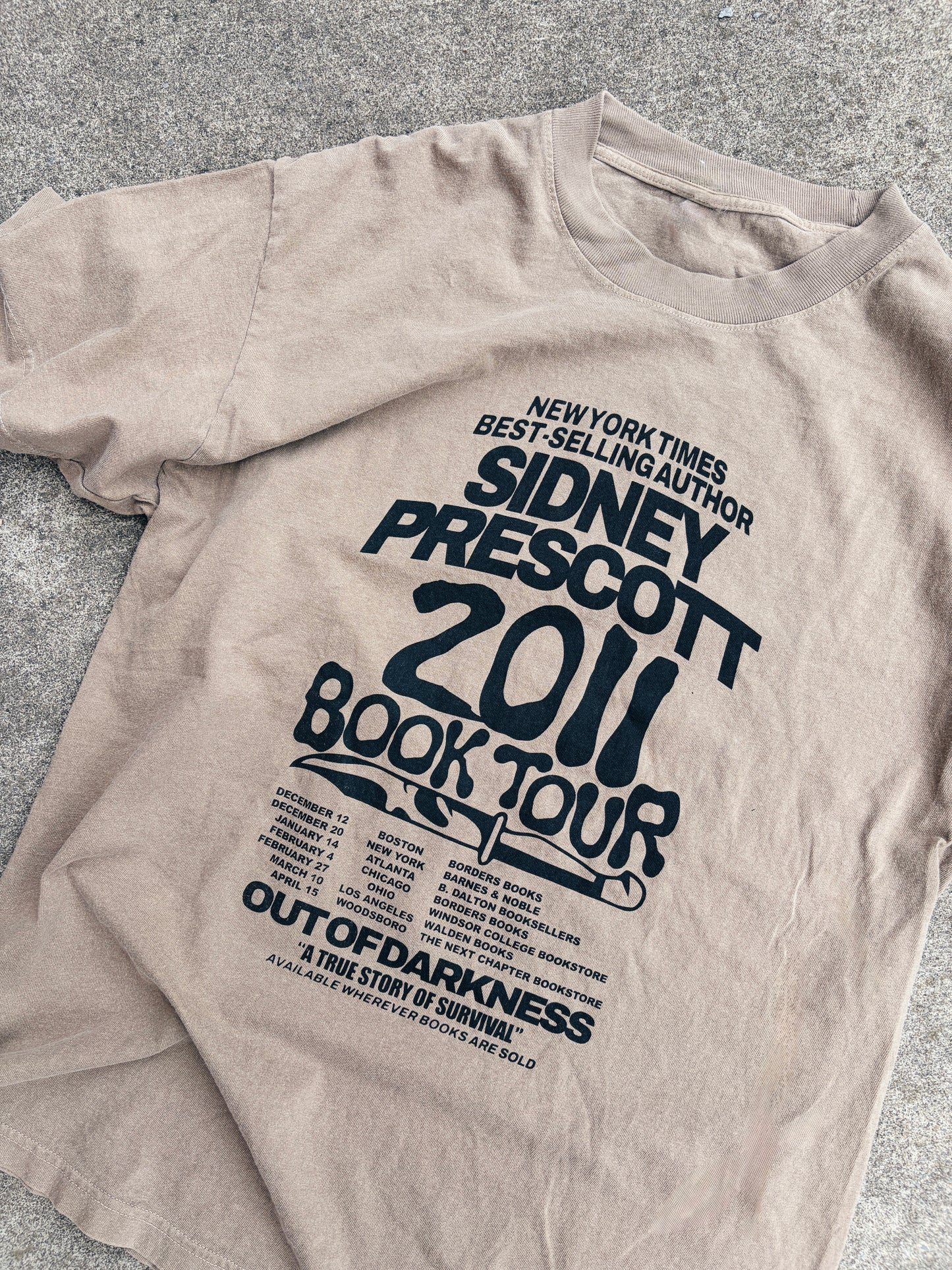 Scream Sidney Prescott Out of Darkness Book Tour Tee