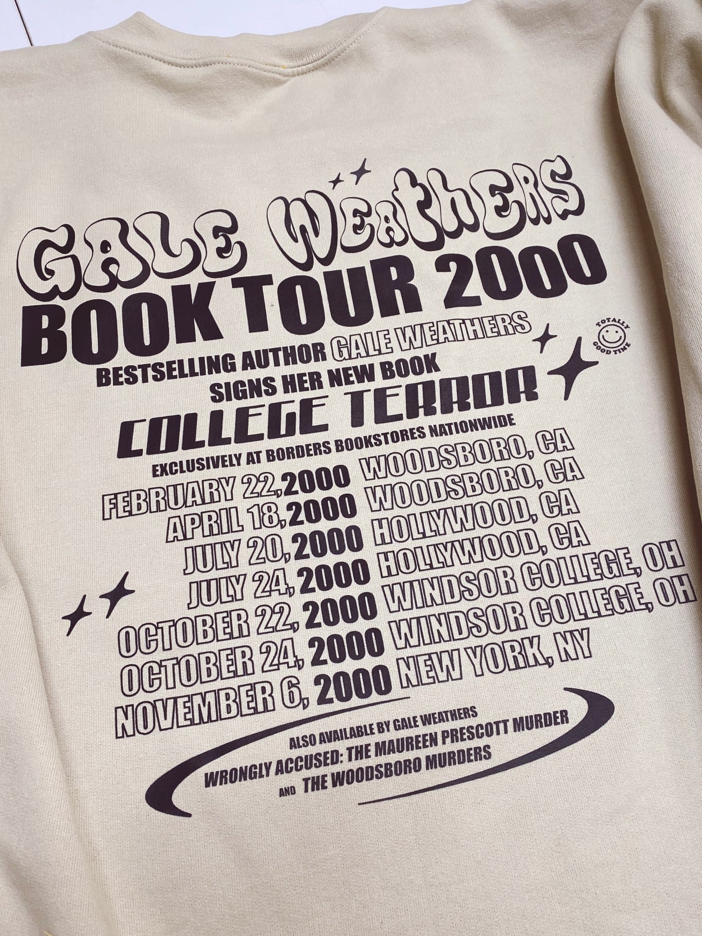 Scream Gale Weathers Book Tour 2000 Sweatshirt
