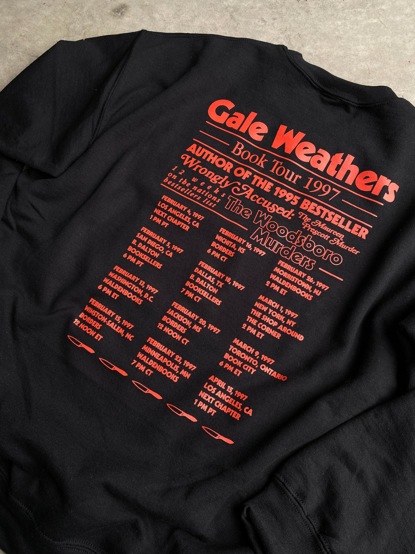 Scream Gale Weathers Book Tour Sweatshirt 