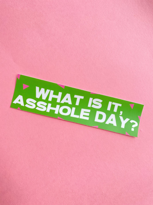 10 Things I Hate About You What Is It, A**hole Day? Bumper Sticker